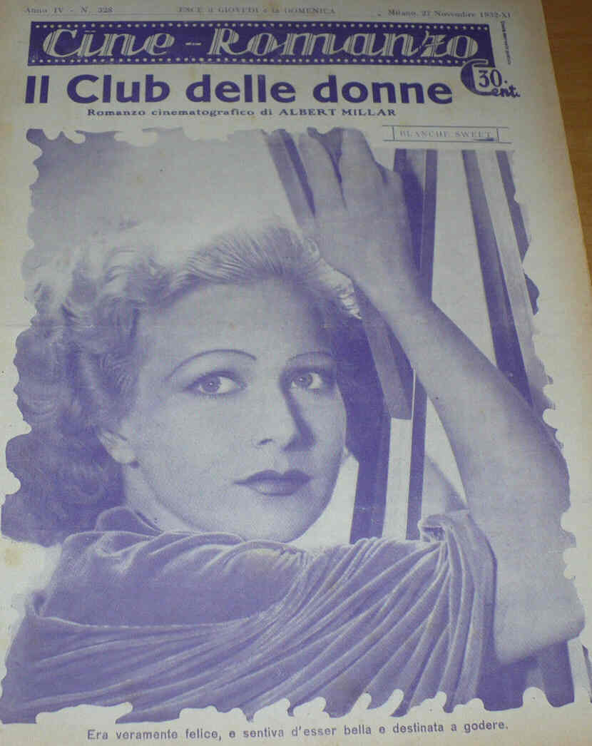 CINE ROMANZO magazine side cover Issue 328 27 November 1932