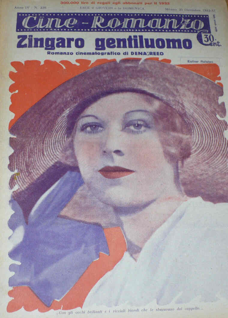 CINE ROMANZO magazine side cover Issue 336 25 December 1932