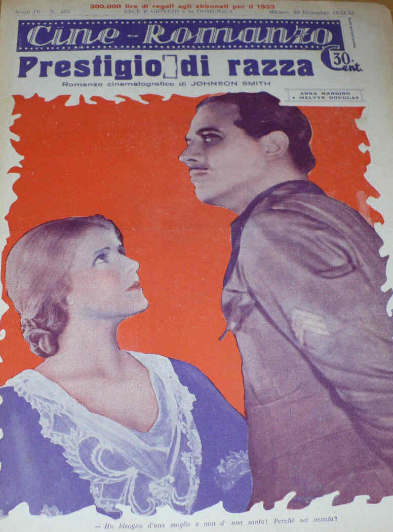 CINE ROMANZO magazine side cover Issue 337 29 December 1932