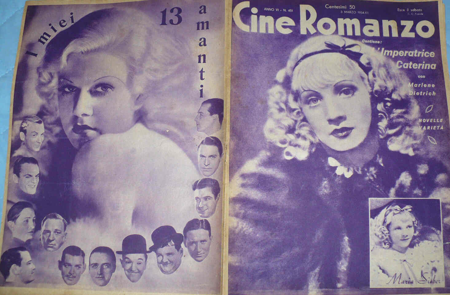 CINE ROMANZO magazine side cover Issue 451 3 March 1934
