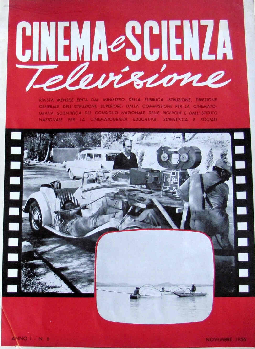 CINEMA E SCIENZA magazine side cover Issue 6 November 1956