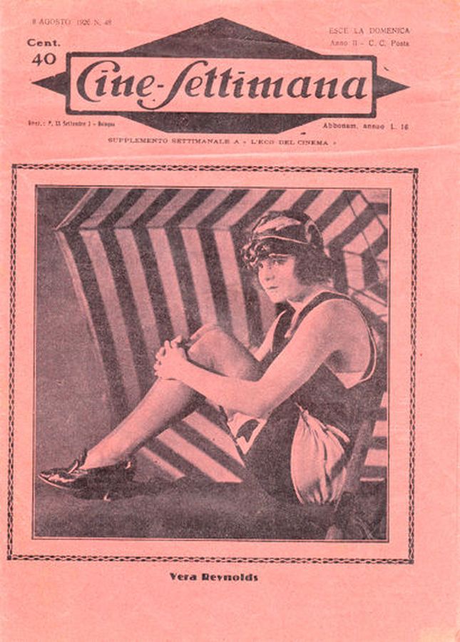 CINE SETTIMANA magazine side cover Issue 48 8 August 1926