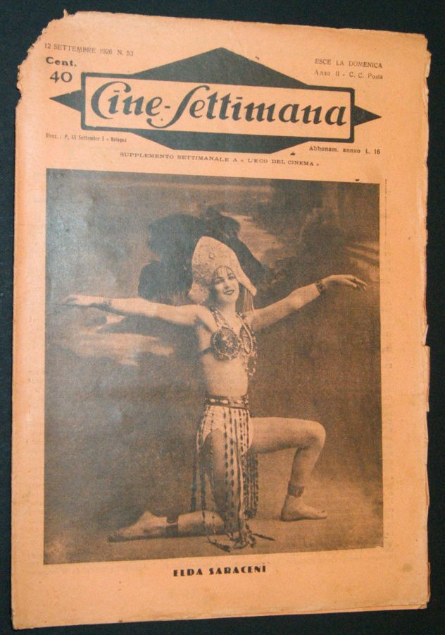 CINE SETTIMANA magazine side cover Issue 53 12 September 1926