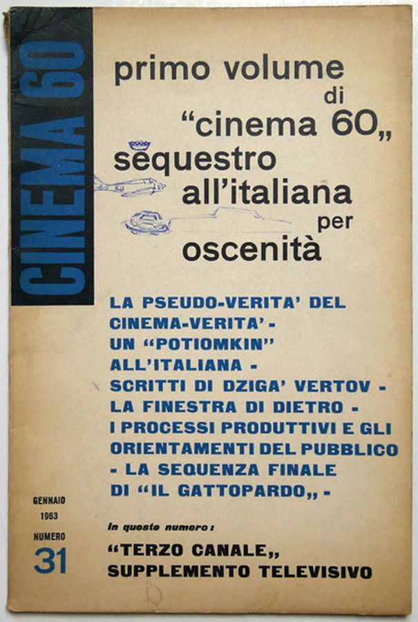 CINEMASESSANTA magazine side cover Issue 31  January 1963