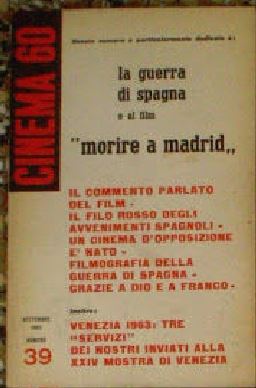 CINEMASESSANTA magazine side cover Issue 39 September 1963