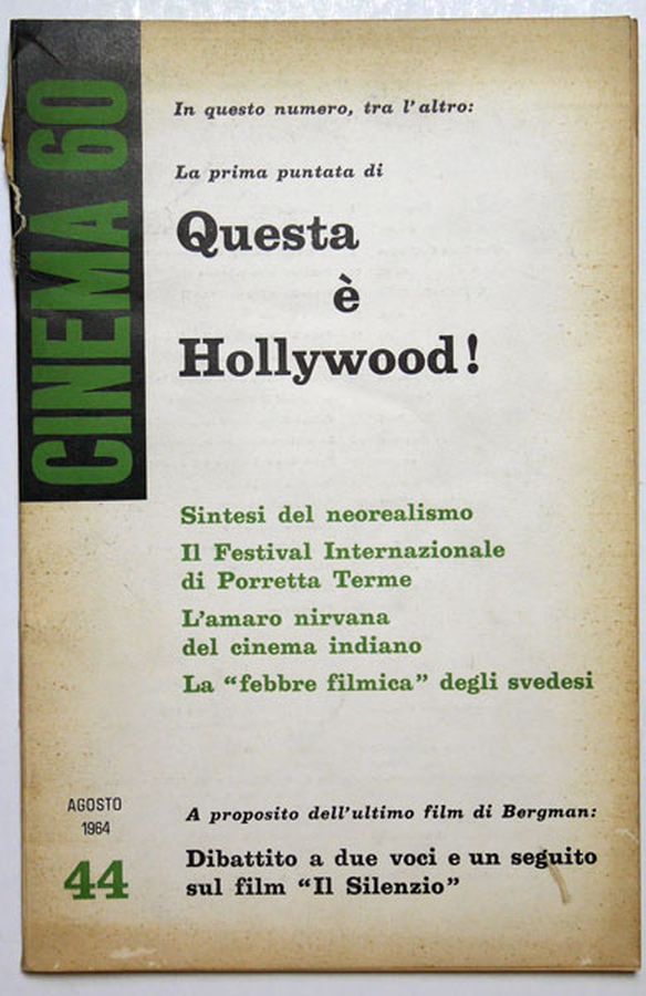 CINEMASESSANTA magazine side cover Issue 44  August 1964