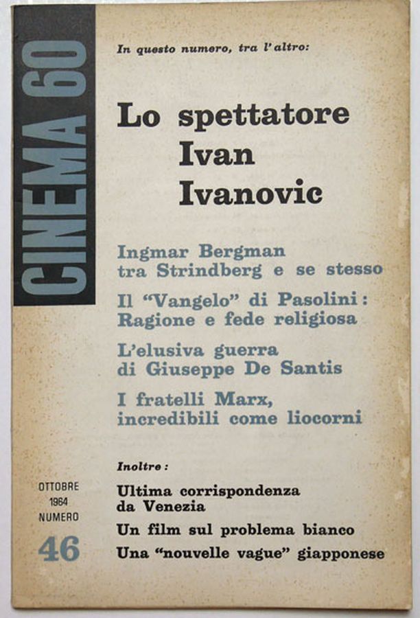CINEMASESSANTA magazine side cover Issue 46  October 1964