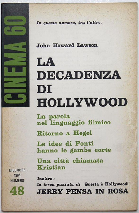 CINEMASESSANTA magazine side cover Issue 48  December 1964