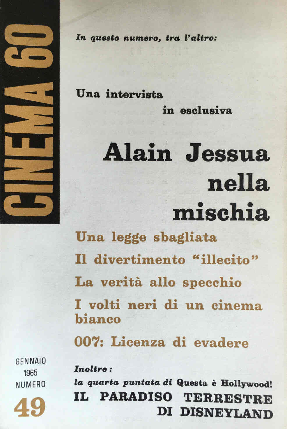 CINEMASESSANTA magazine side cover Issue 49 January 1965