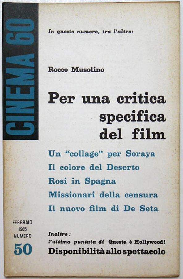 CINEMASESSANTA magazine side cover Issue 50 February 1965