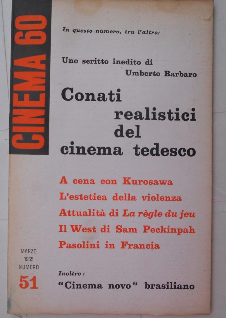 CINEMASESSANTA magazine side cover Issue 51 March 1965