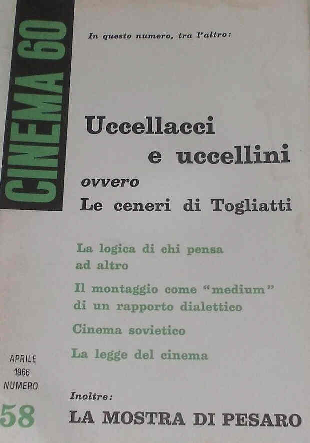 CINEMASESSANTA magazine side cover Issue 58 April 1966