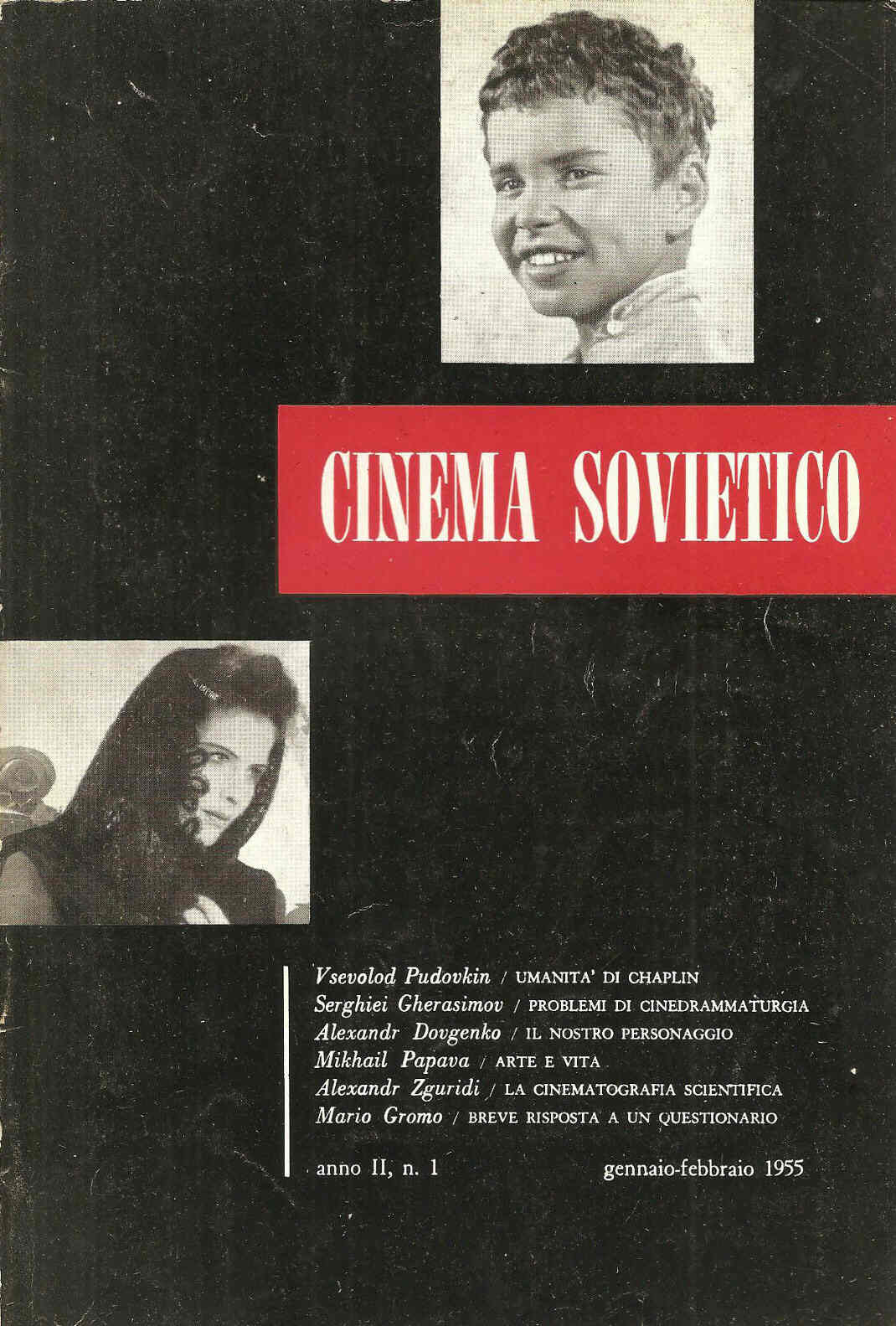 CINEMA SOVIETICO magazine side cover January/February 1955