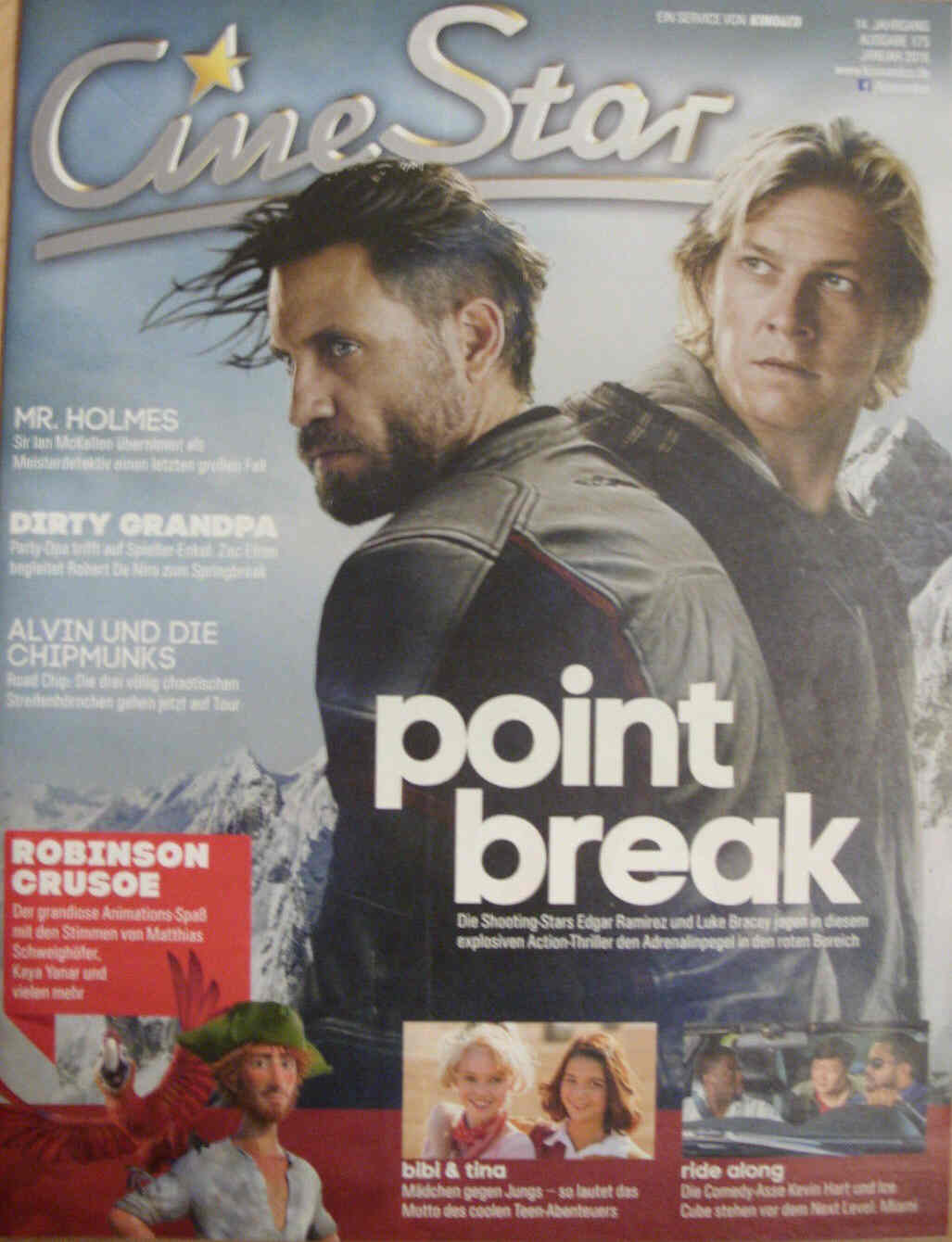 CINE STAR magazine side cover Issue 175 January 2016