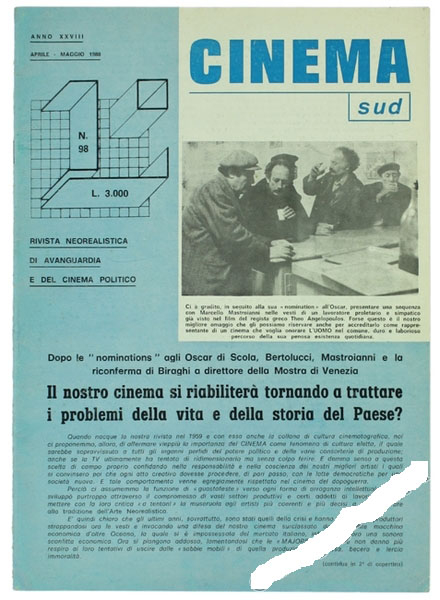 CINEMA SUD magazine side cover Issue 98 April/May 1988