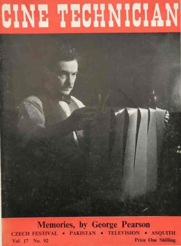 CINE TECHNICIAN magazine side cover Issue 92   1951