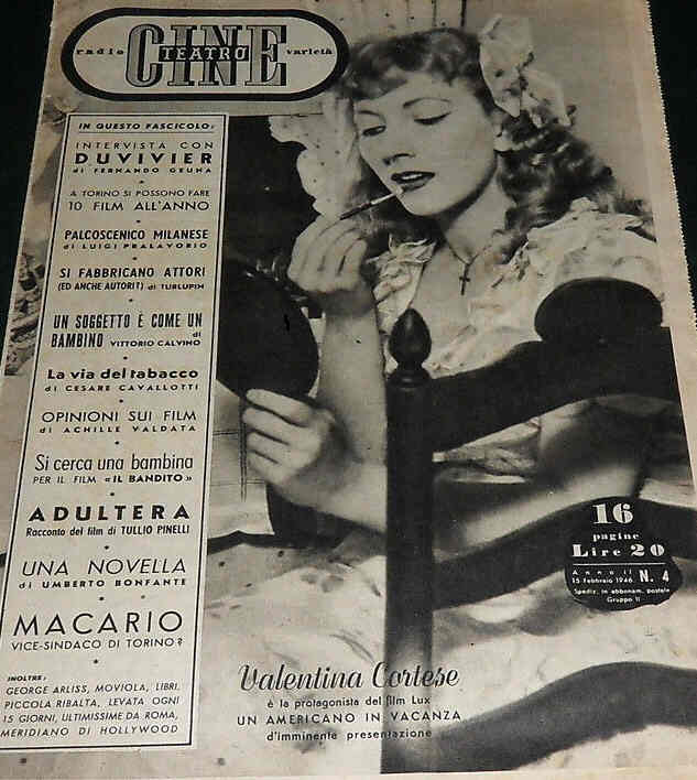 CINE TEATRO magazine side cover Issue 4 25 February 1946