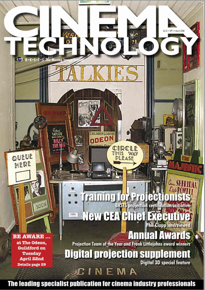 CINEMA TECHNOLOGY magazine side cover March 2008