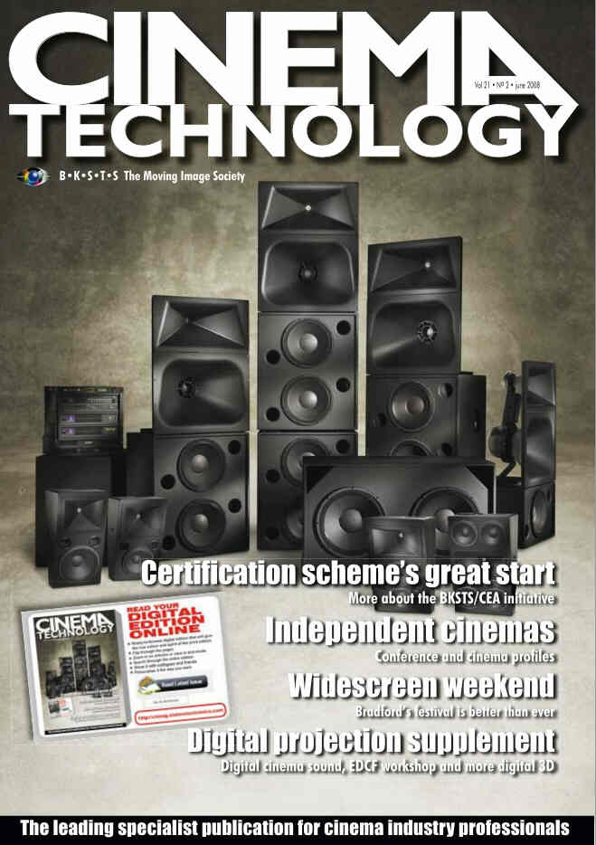 CINEMA TECHNOLOGY magazine side cover June 2008