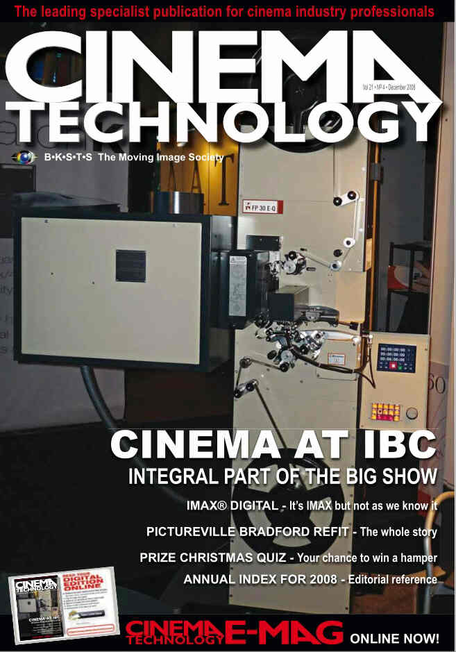 CINEMA TECHNOLOGY magazine side cover December 2008