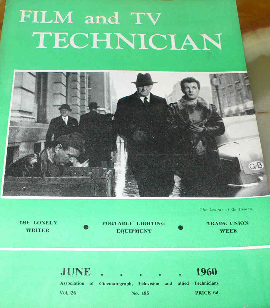 CINE TECHNICIAN magazine side cover Issue 185 June 1960