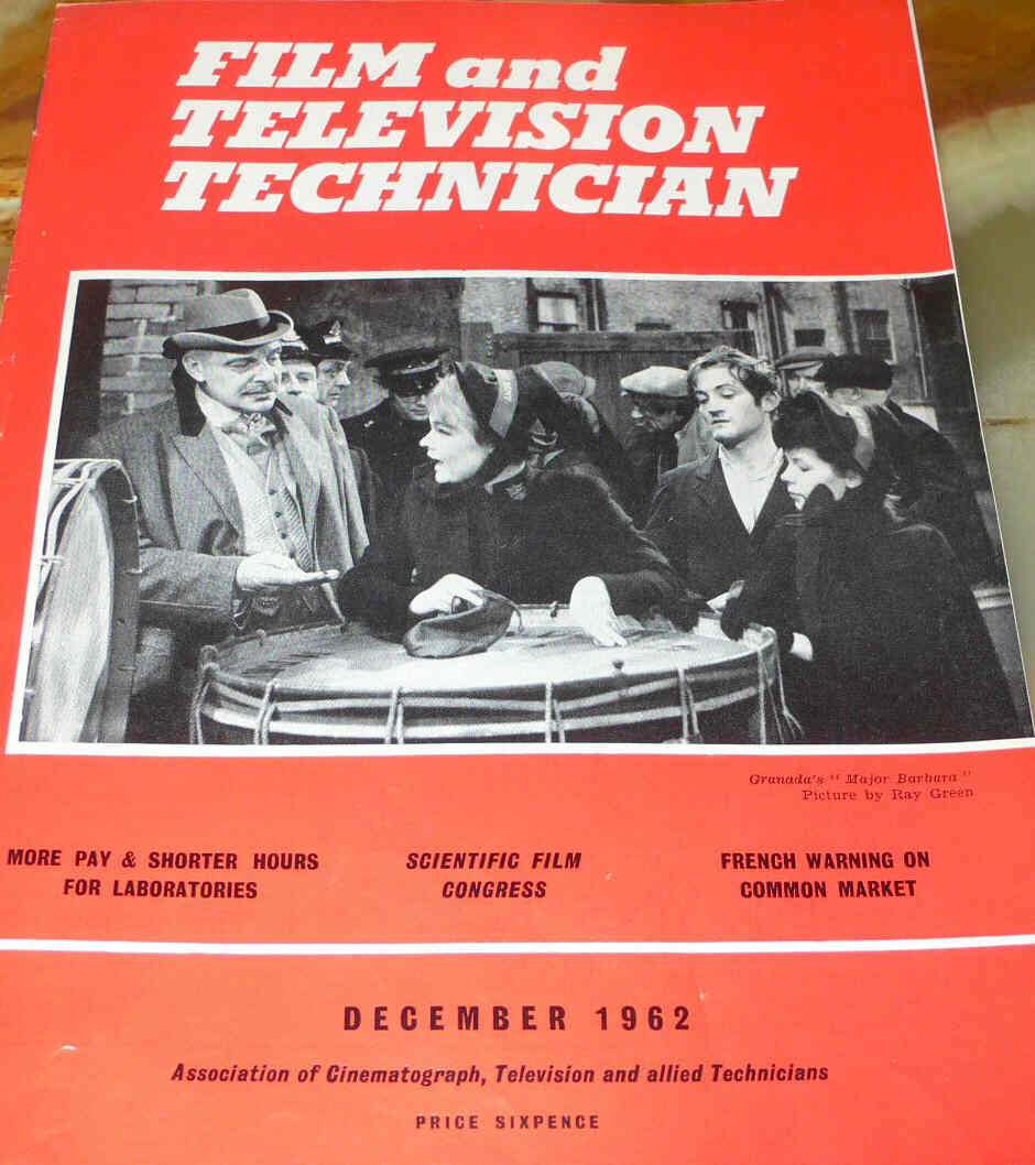 CINE TECHNICIAN magazine side cover Issue 215 December 1962
