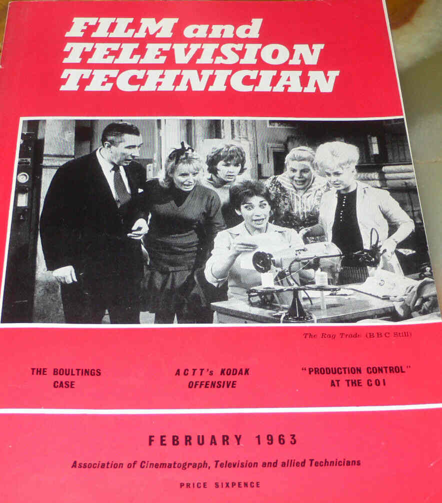 CINE TECHNICIAN magazine side cover Issue 217 February 1963