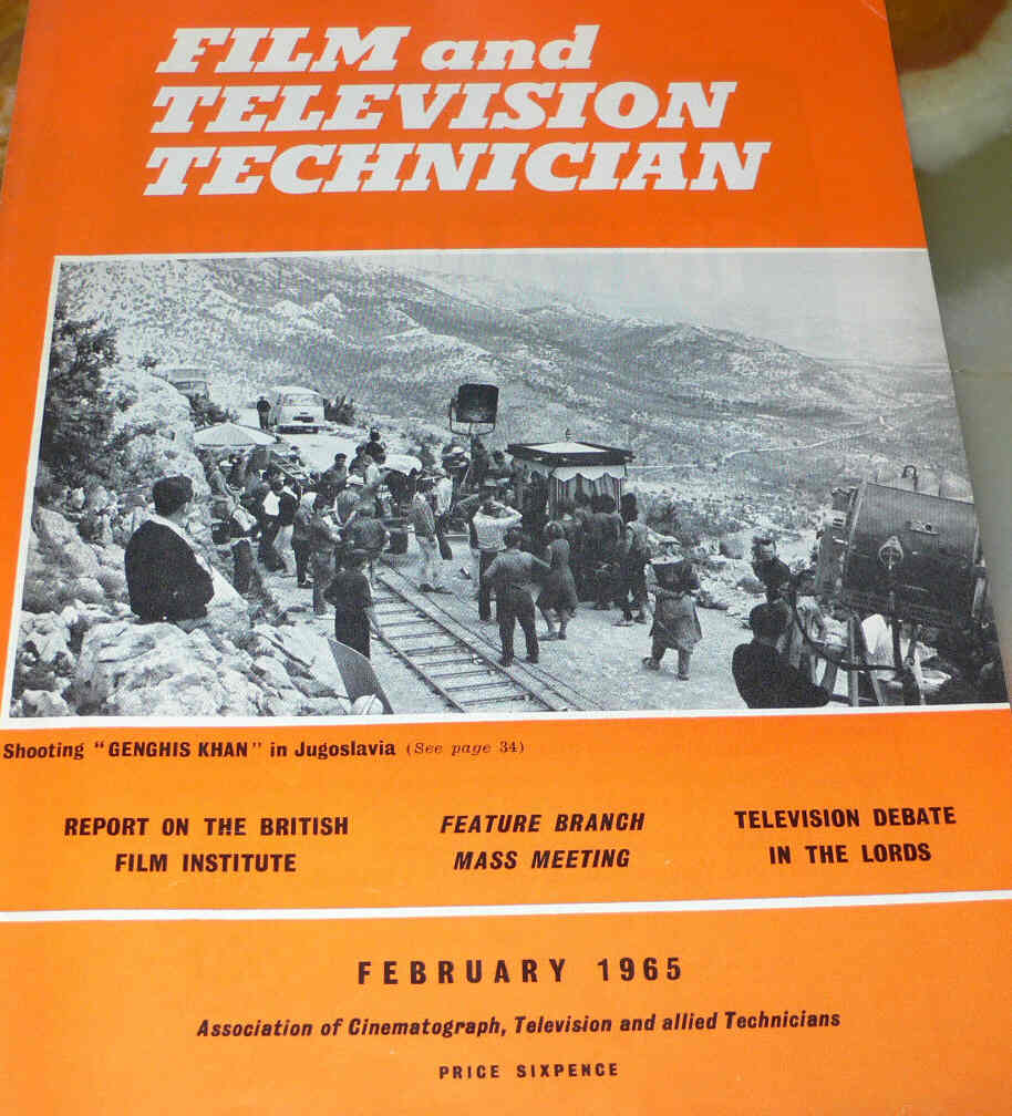 CINE TECHNICIAN magazine side cover Issue 240 February 1965