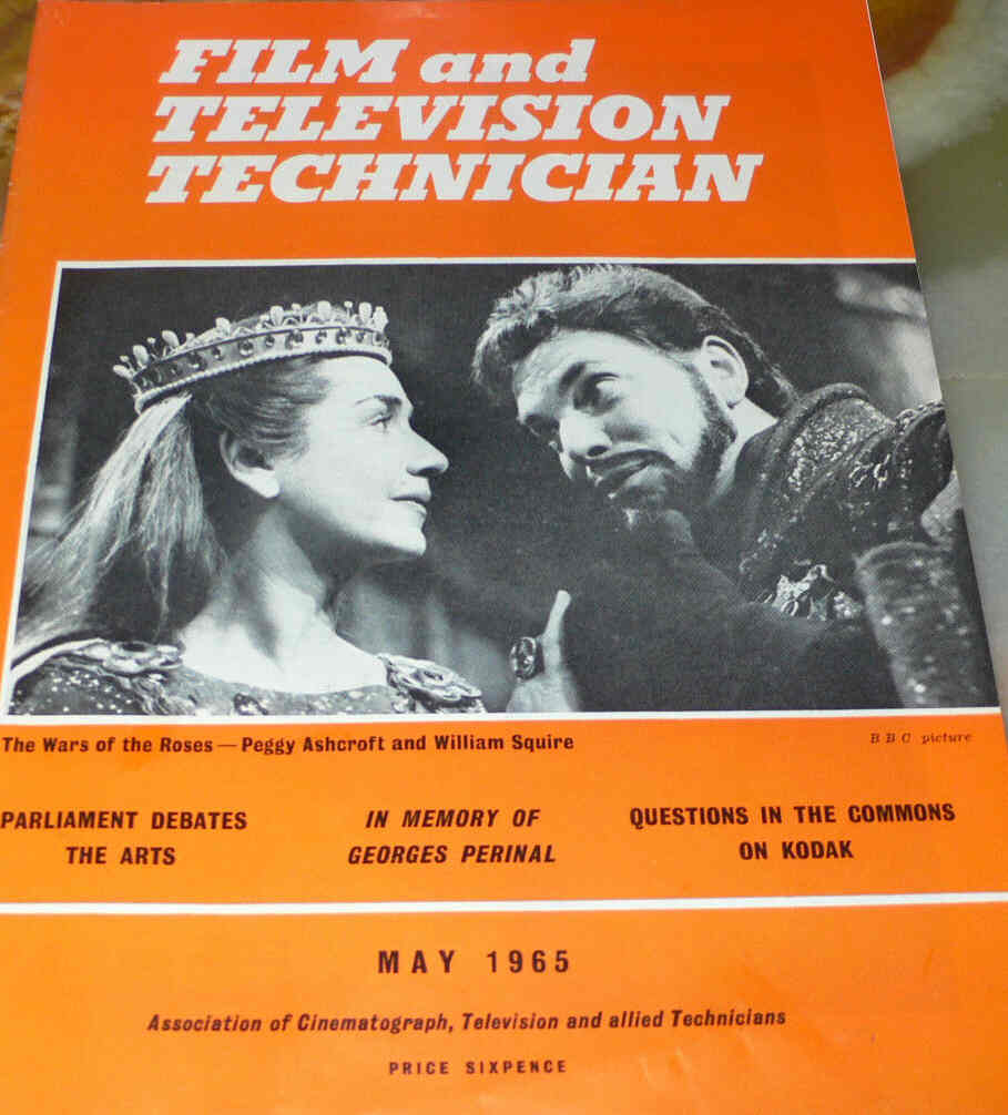 CINE TECHNICIAN magazine side cover Issue 243 May 1965