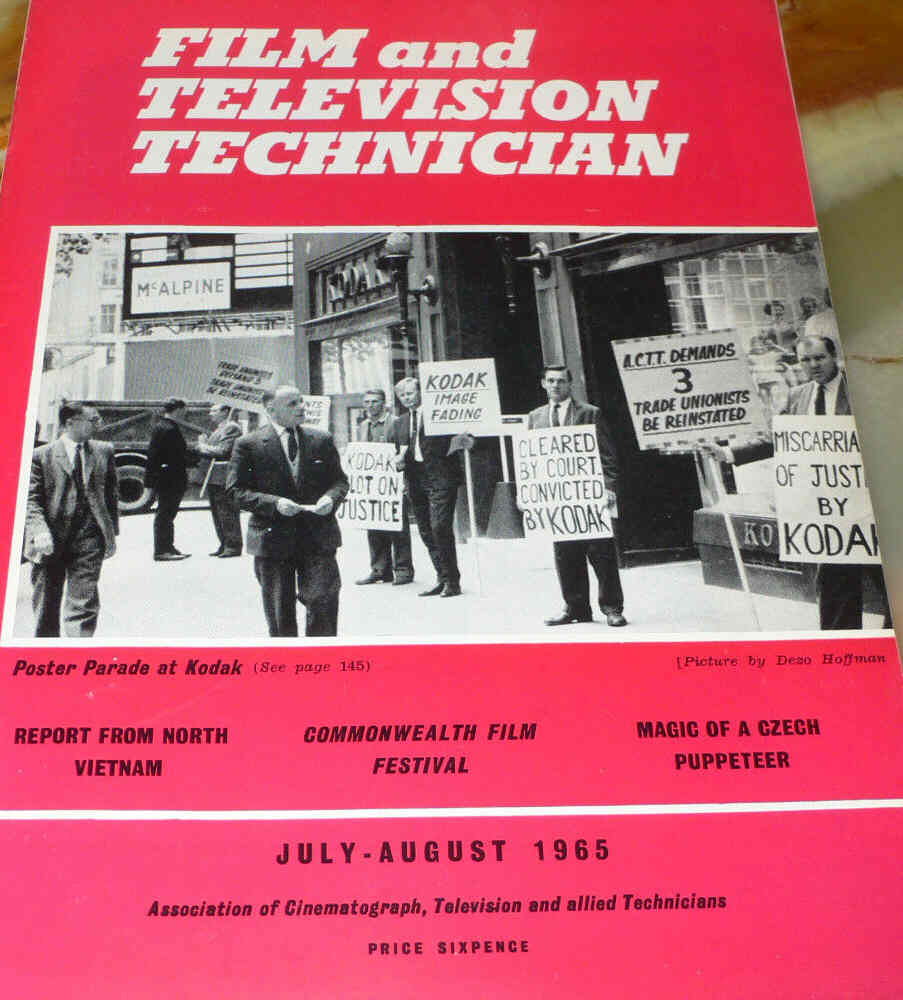 CINE TECHNICIAN magazine side cover Issue 245 July/August 1965