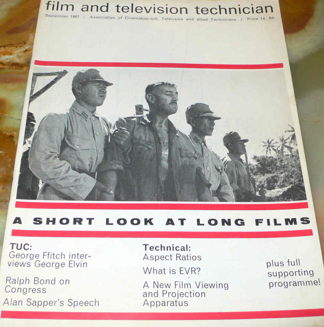 CINE TECHNICIAN magazine side cover Issue 268 September 1967