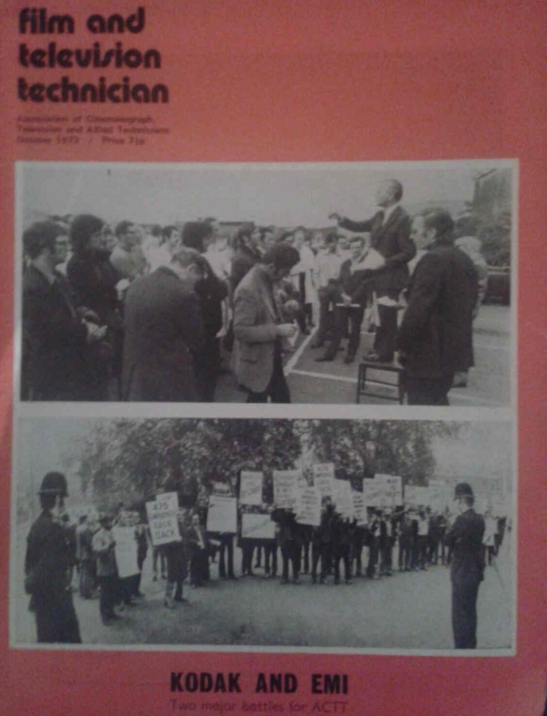 CINE TECHNICIAN magazine side cover October 1973