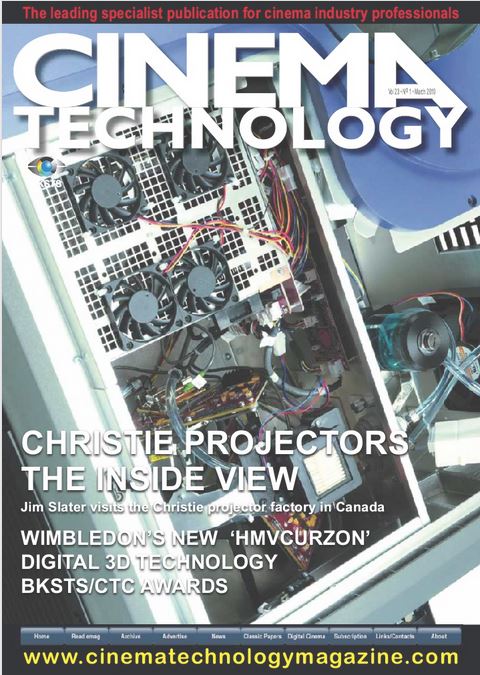 CINEMA TECHNOLOGY magazine side cover March 2010