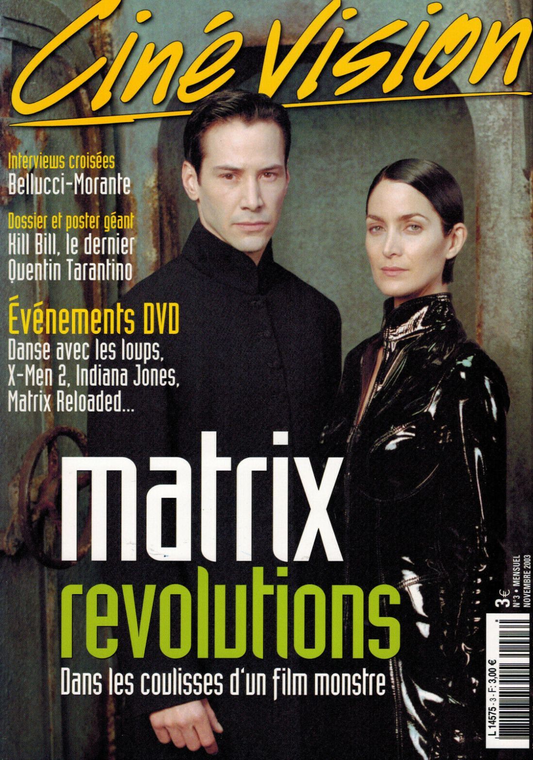 CINE VISION (France) magazine side cover Issue 3 November 2003