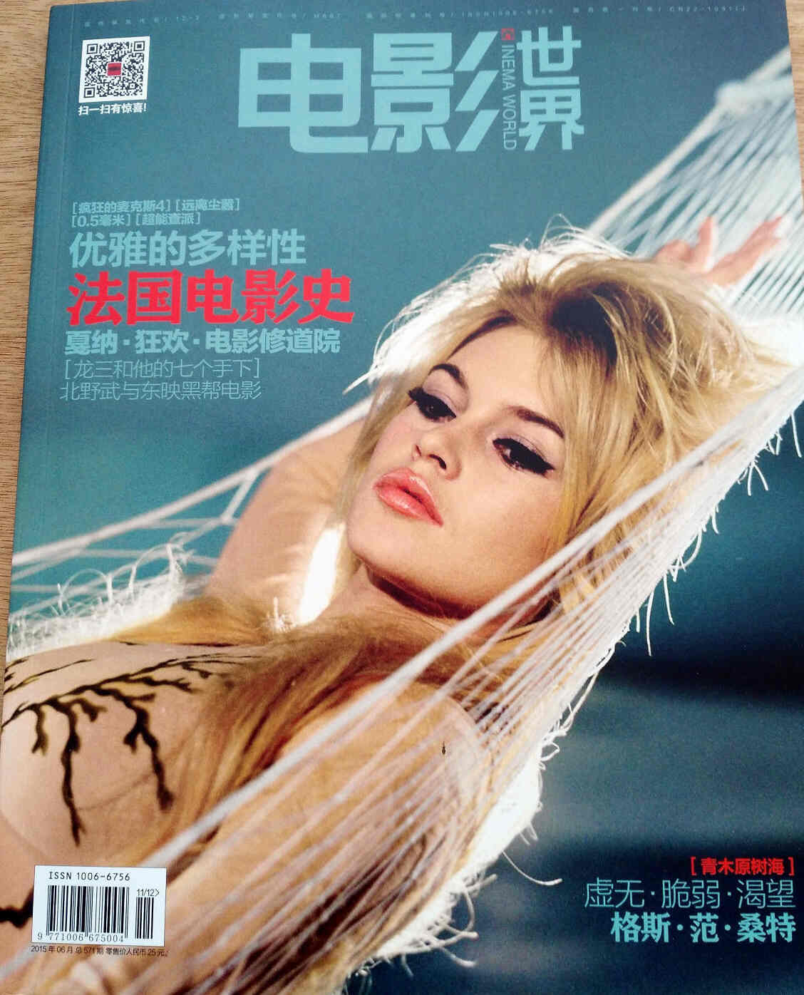 CINEMA WORLD magazine side cover June 2015