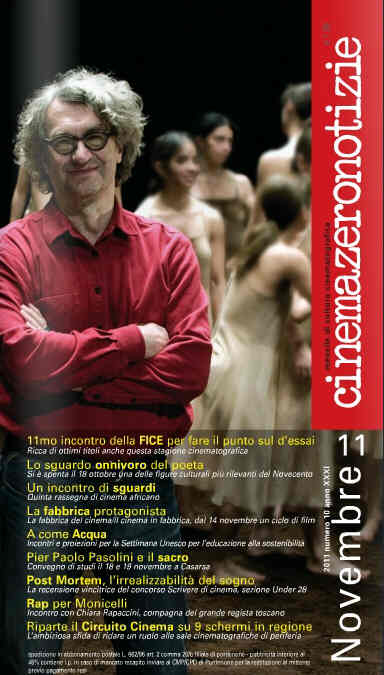 CINEMAZERO NOTIZIE magazine side cover November 2011