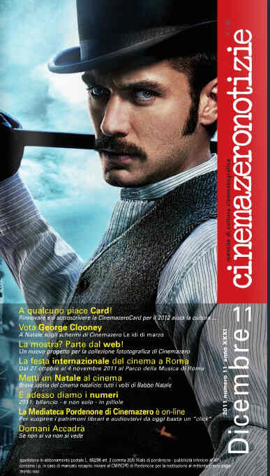 CINEMAZERO NOTIZIE magazine side cover December 2011