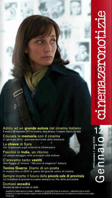 CINEMAZERO NOTIZIE magazine side cover January 2012