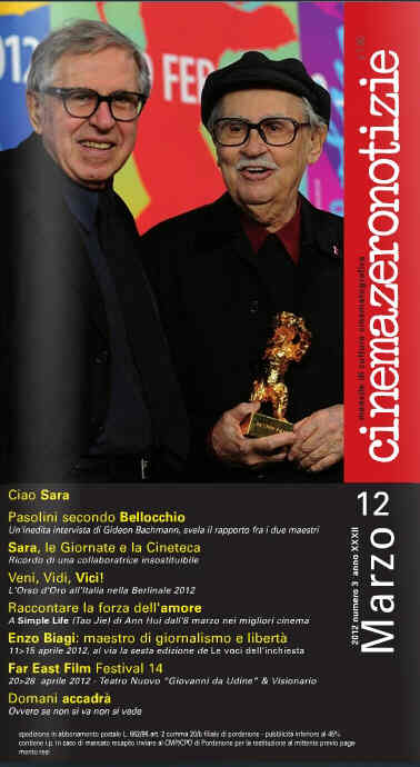 CINEMAZERO NOTIZIE magazine side cover March 2012