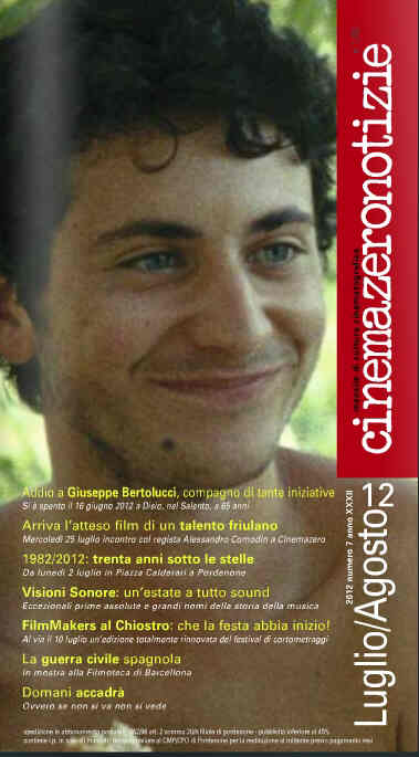 CINEMAZERO NOTIZIE magazine side cover July/August 2012
