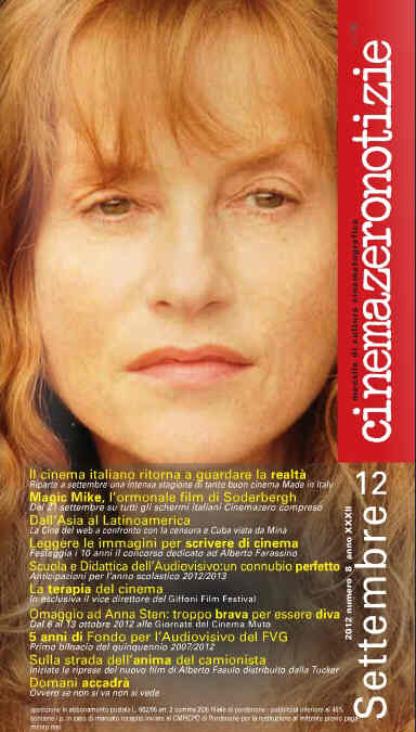 CINEMAZERO NOTIZIE magazine side cover September 2012