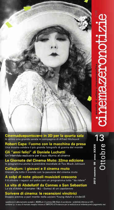 CINEMAZERO NOTIZIE magazine side cover October 2013