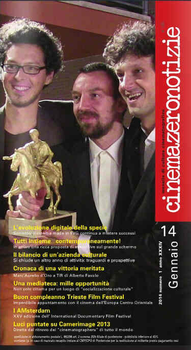 CINEMAZERO NOTIZIE magazine side cover January 2014