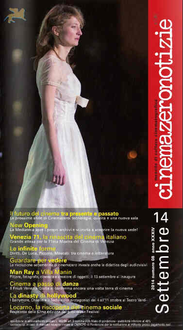 CINEMAZERO NOTIZIE magazine side cover September 2014