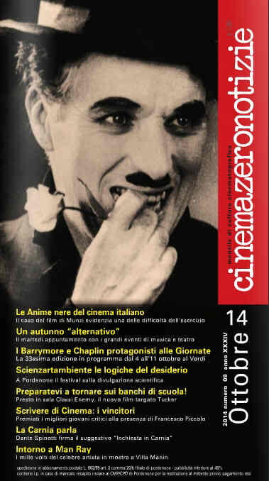 CINEMAZERO NOTIZIE magazine side cover October 2014