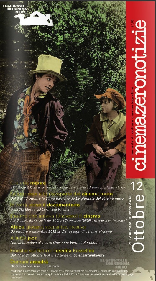 CINEMAZERO NOTIZIE magazine side cover October 2012