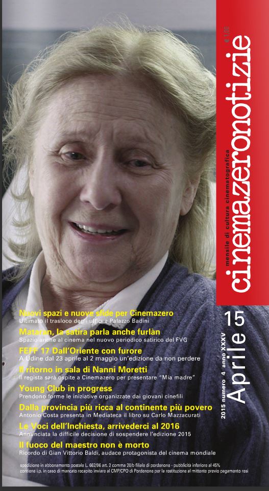 CINEMAZERO NOTIZIE magazine side cover April 2015