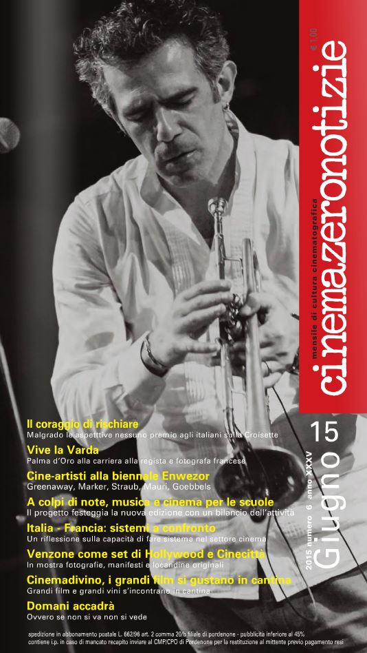 CINEMAZERO NOTIZIE magazine side cover June 2015