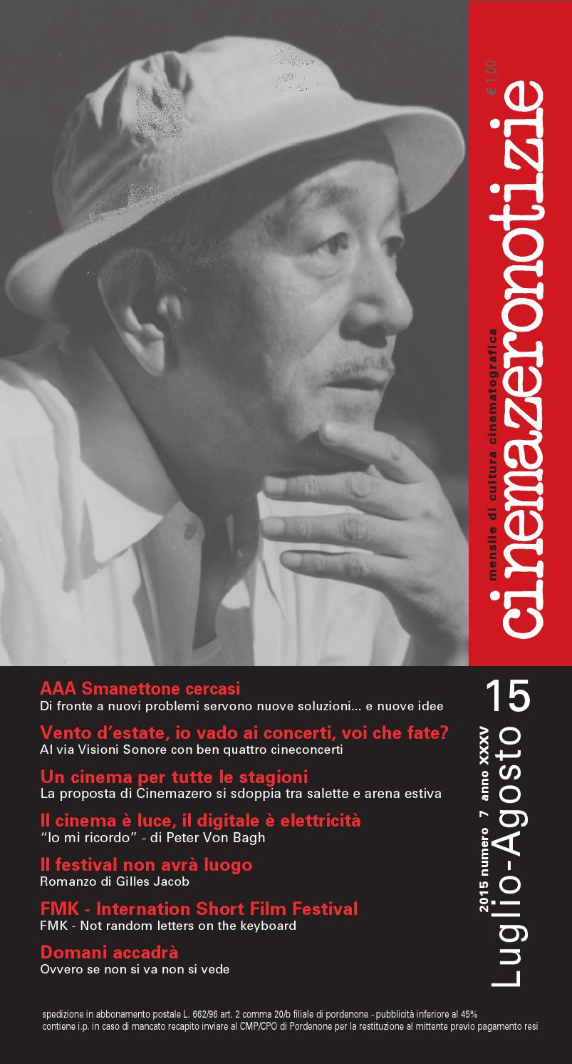 CINEMAZERO NOTIZIE magazine side cover July/August 2015