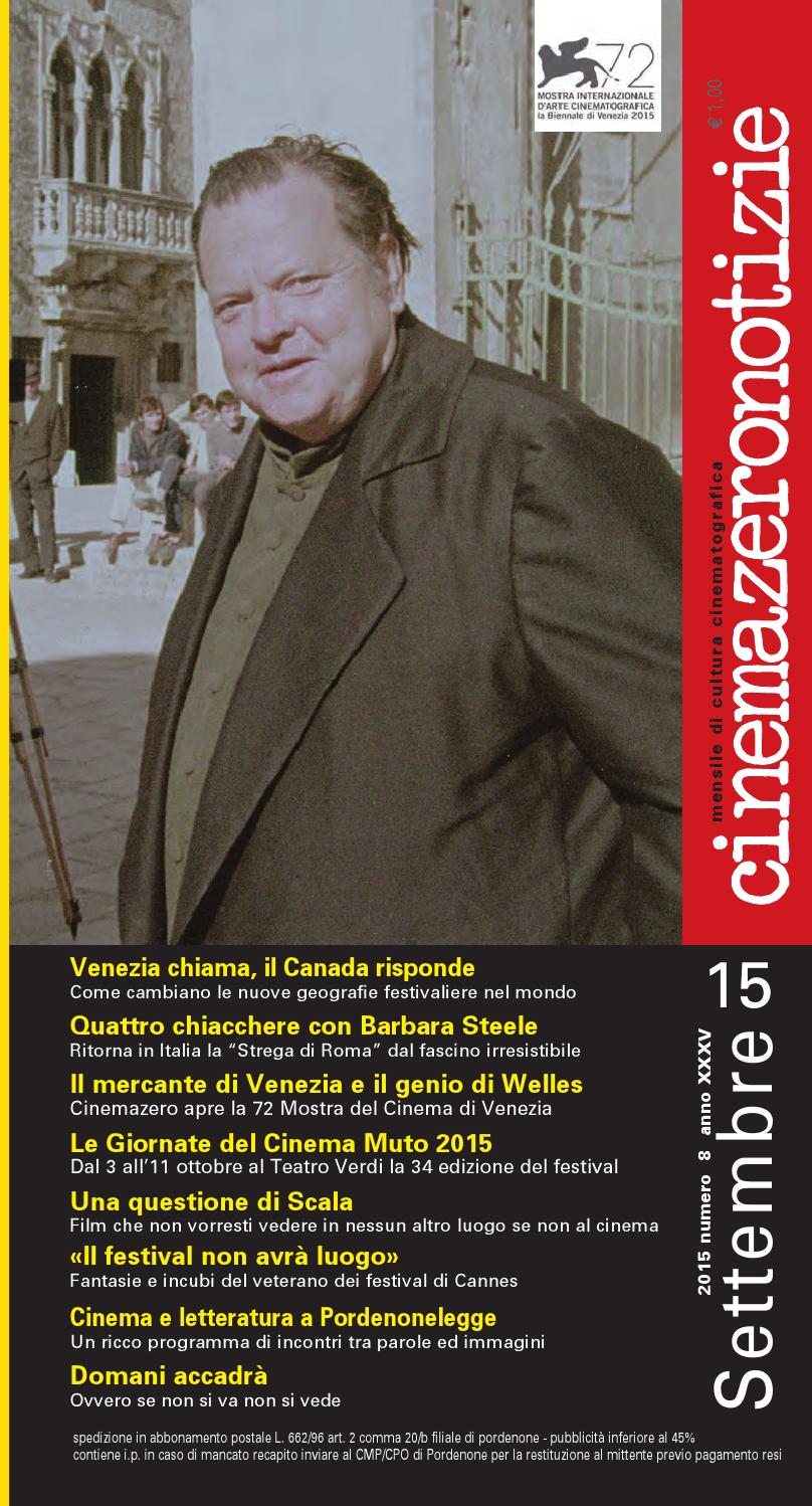 CINEMAZERO NOTIZIE magazine side cover September 2015